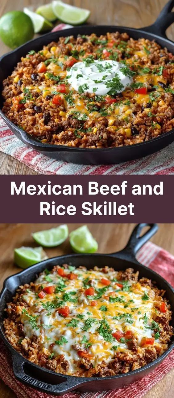 Mexican Beef and Rice Skillet