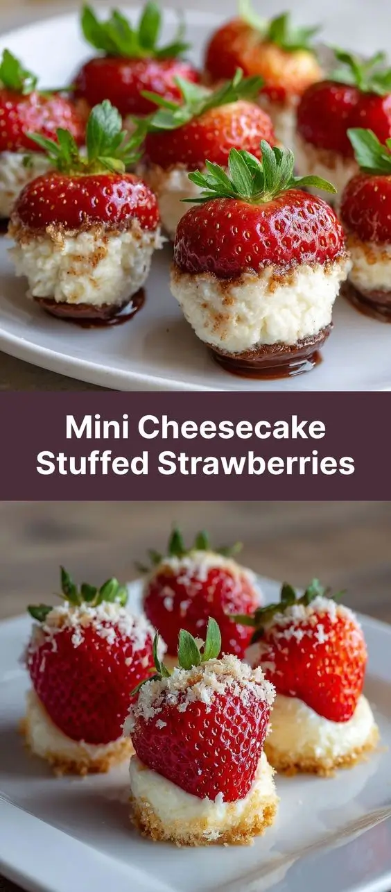 Mini Cheesecake Stuffed Strawberries