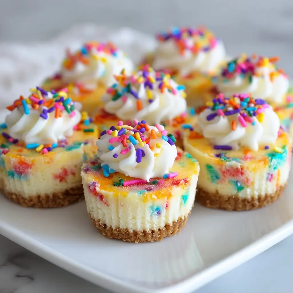 Mini Funfetti Cheesecakes