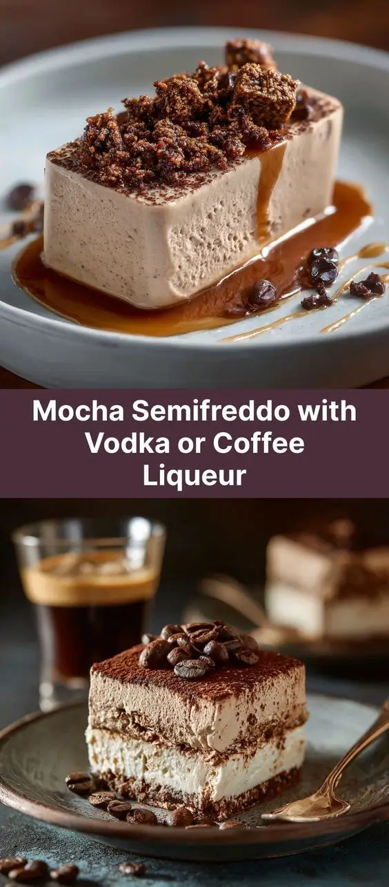 Mocha Semifreddo with Vodka or Coffee Liqueur