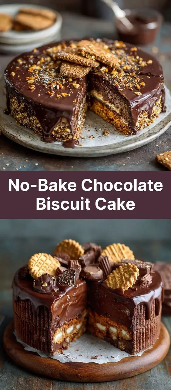 No-Bake Chocolate Biscuit Cake
