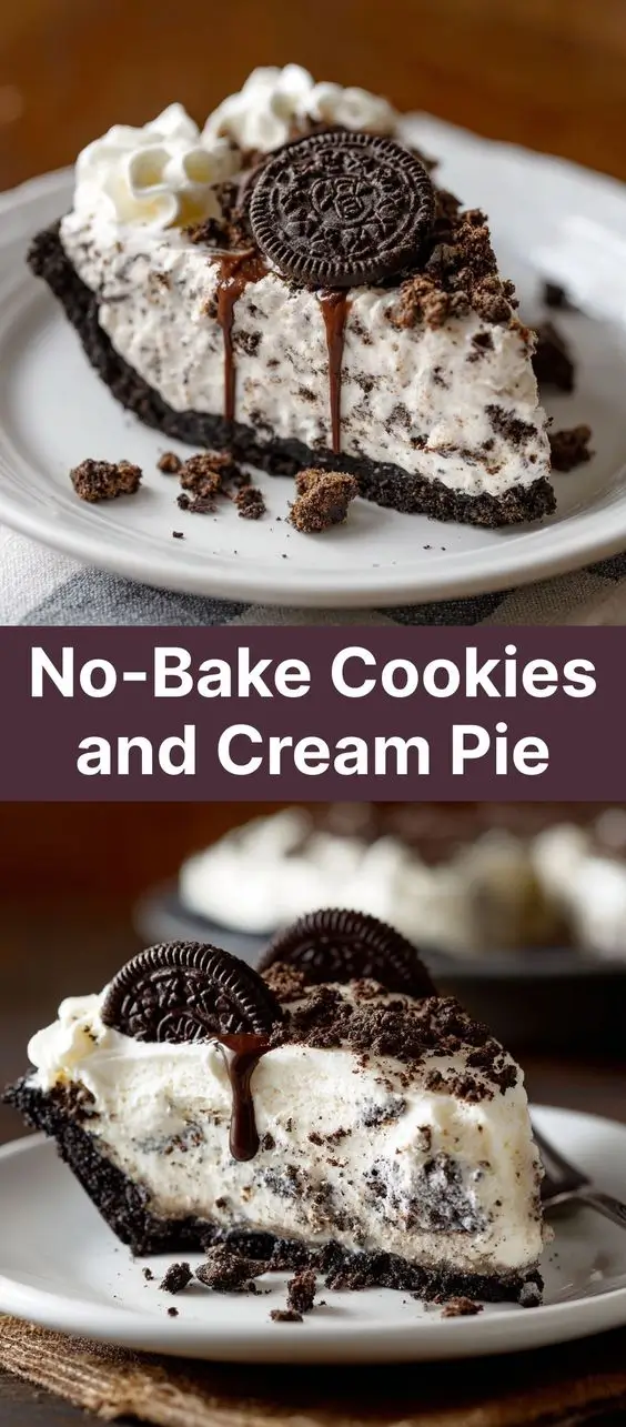 No-Bake Cookies and Cream Pie
