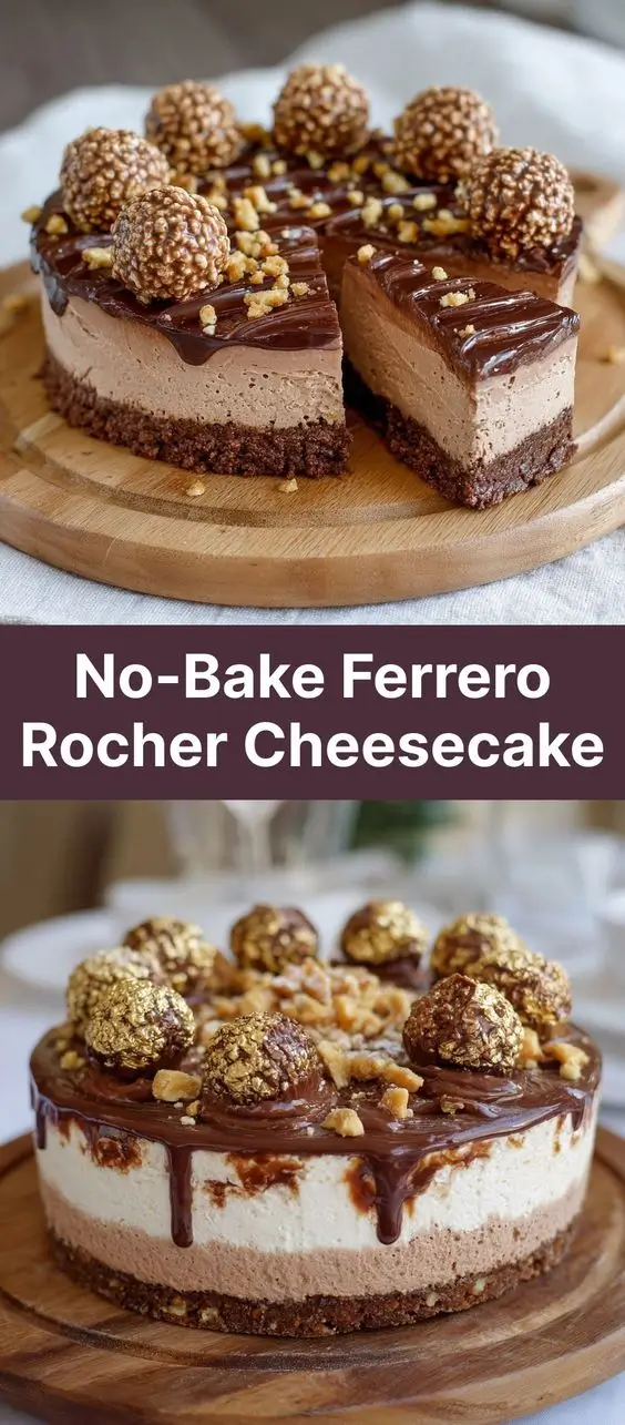No-Bake Ferrero Rocher Cheesecake