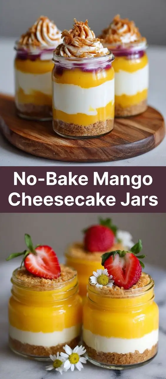 No-Bake Mango Cheesecake Jars