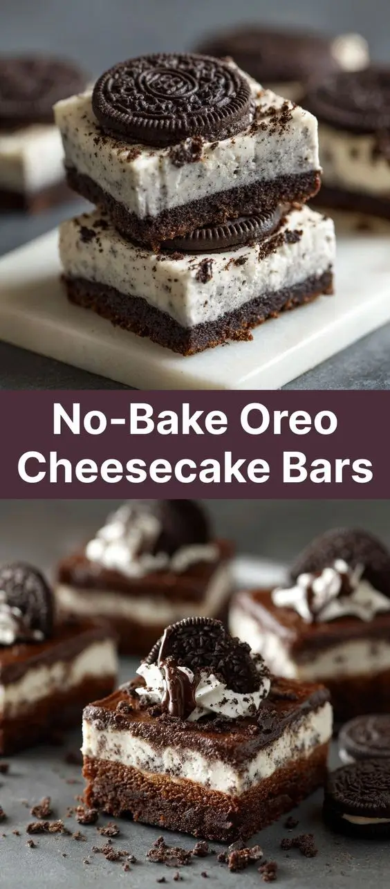 No-Bake Oreo Cheesecake Bars