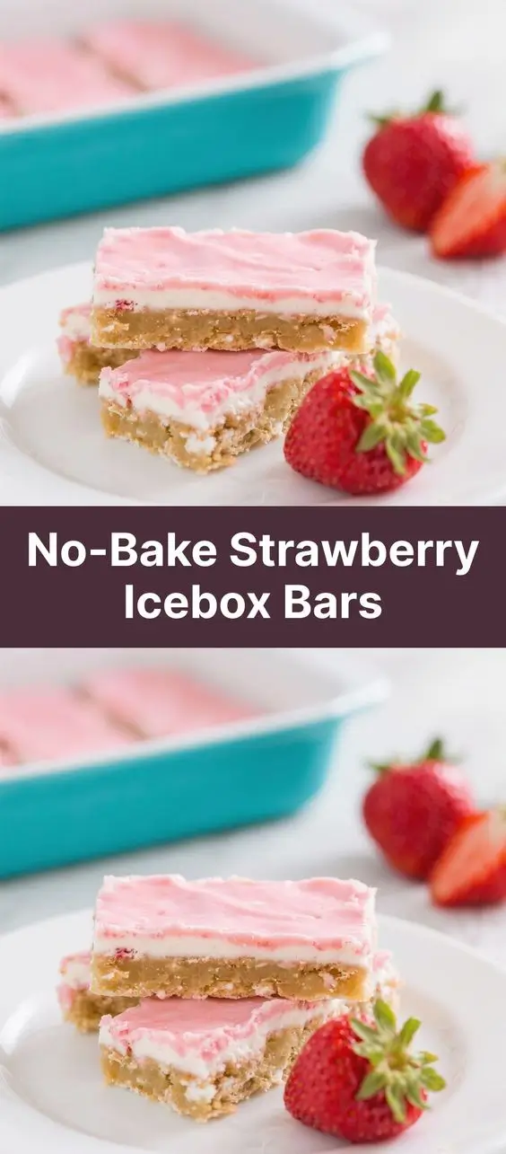 No-Bake Strawberry Icebox Bars