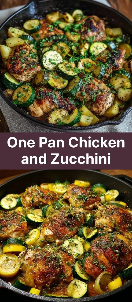 One Pan Chicken and Zucchini