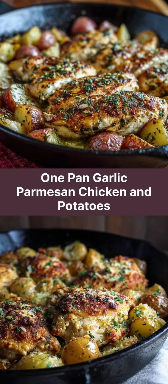One Pan Garlic Parmesan Chicken and Potatoes