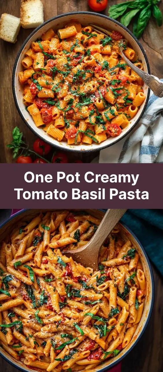 One Pot Creamy Tomato Basil Pasta