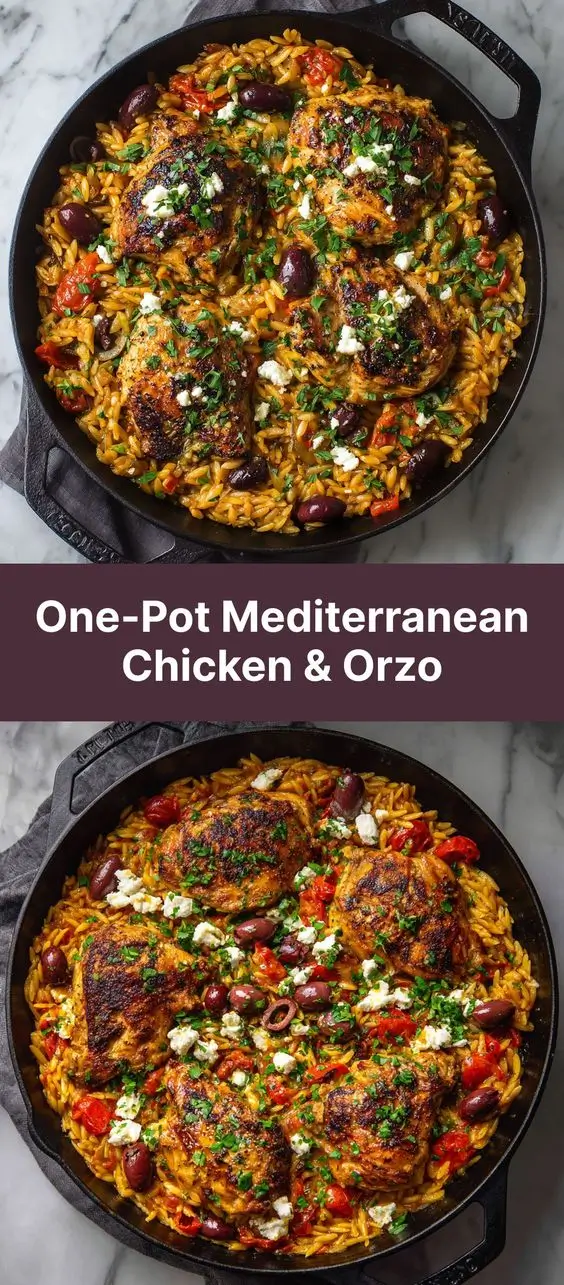 One-Pot Mediterranean Chicken & Orzo