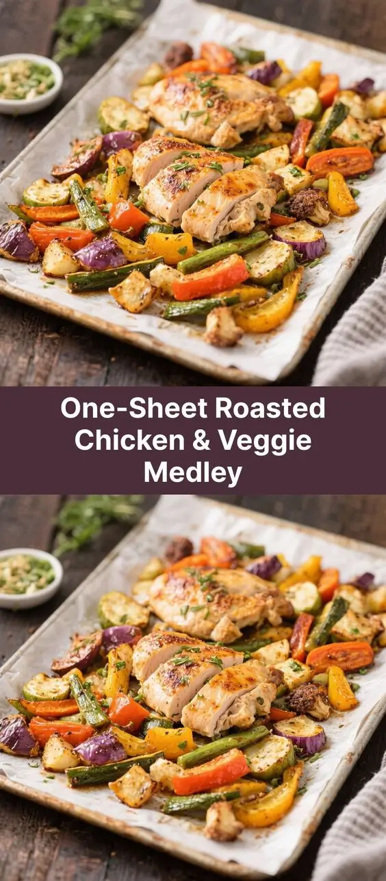 One-Sheet Roasted Chicken & Veggie Medley