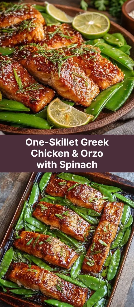 One-Skillet Greek Chicken & Orzo with Spinach