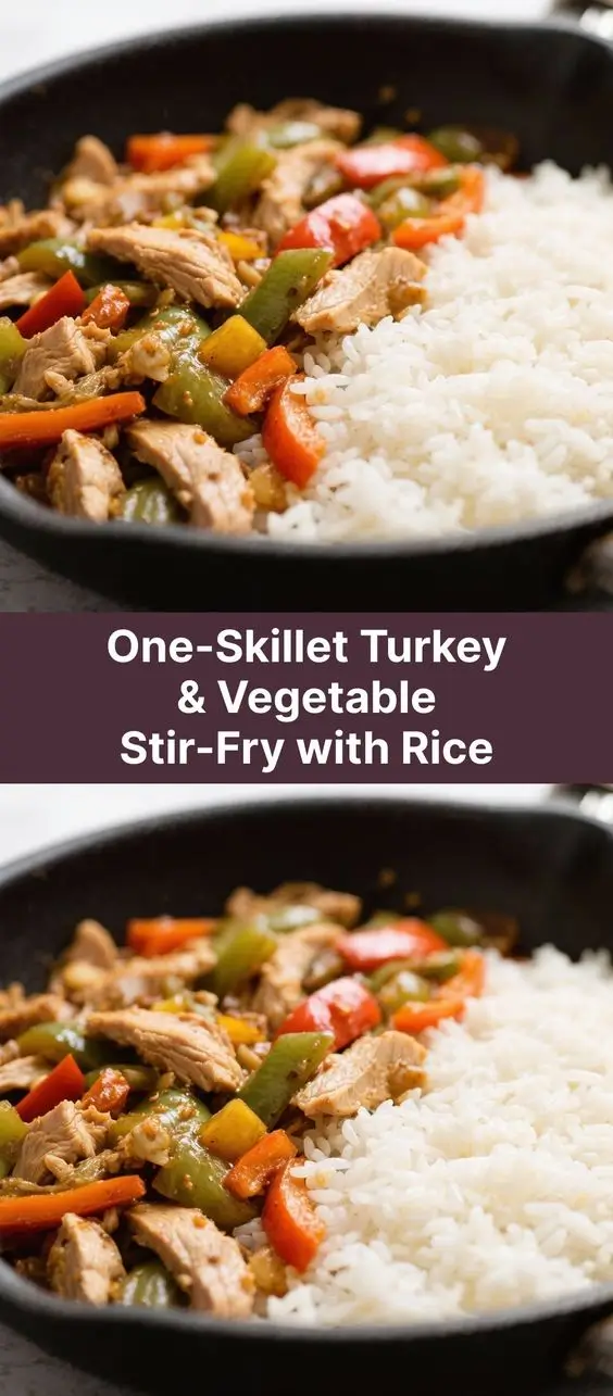 One-Skillet Turkey & Vegetable Stir-Fry with Rice