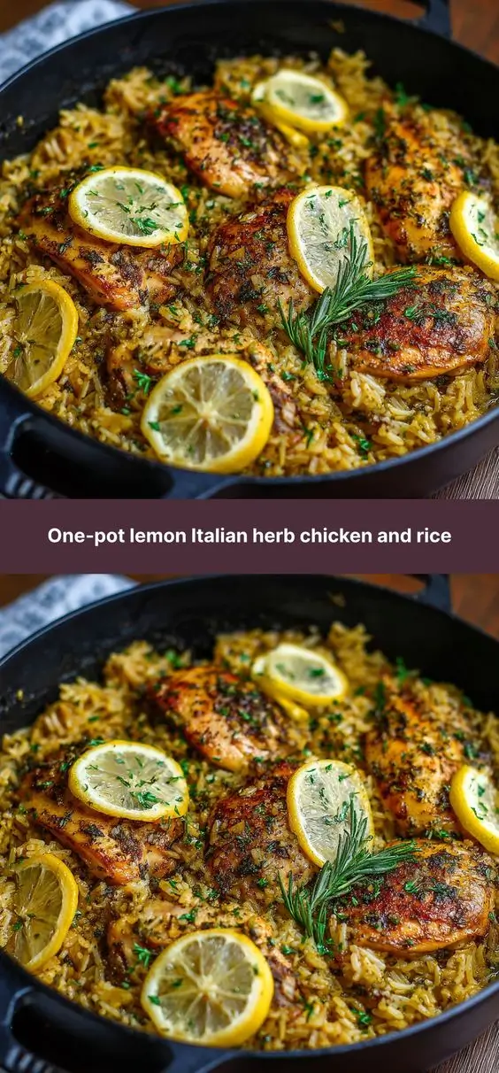 One‑pot lemon Italian herb chicken and rice
