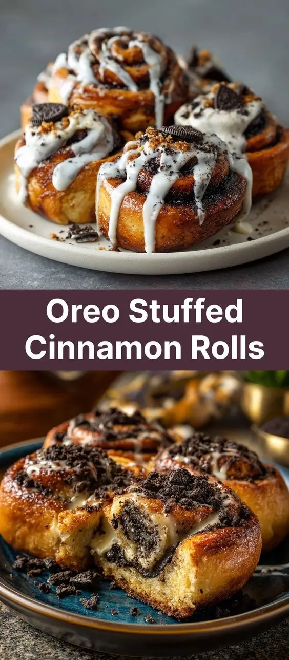 Oreo Stuffed Cinnamon Rolls