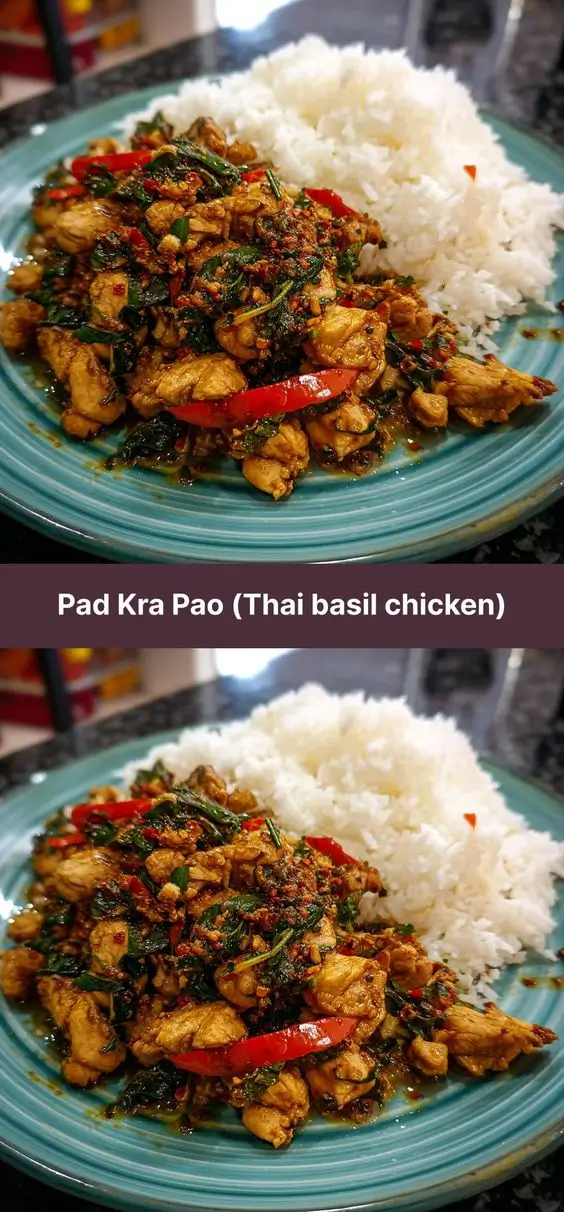 Pad Kra Pao (Thai basil chicken)