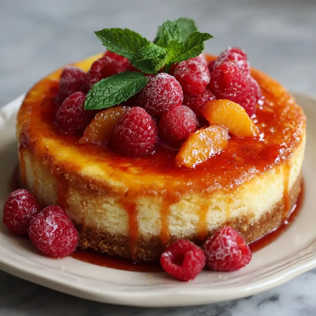 Peach Raspberry Cheesecake
