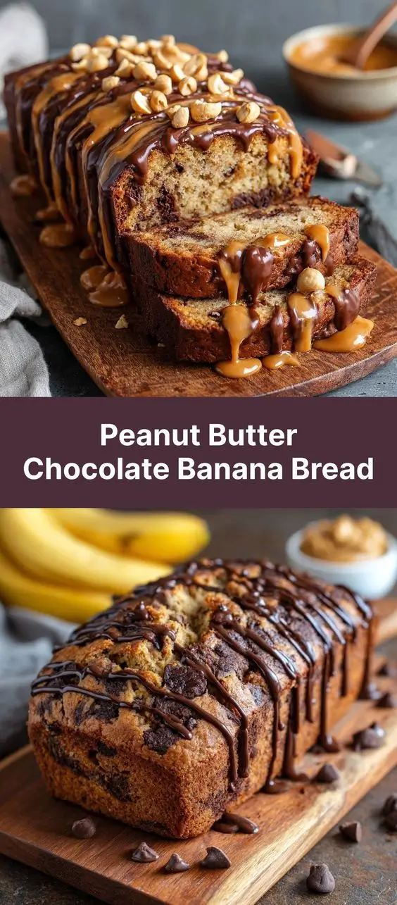Peanut Butter Chocolate Banana Bread