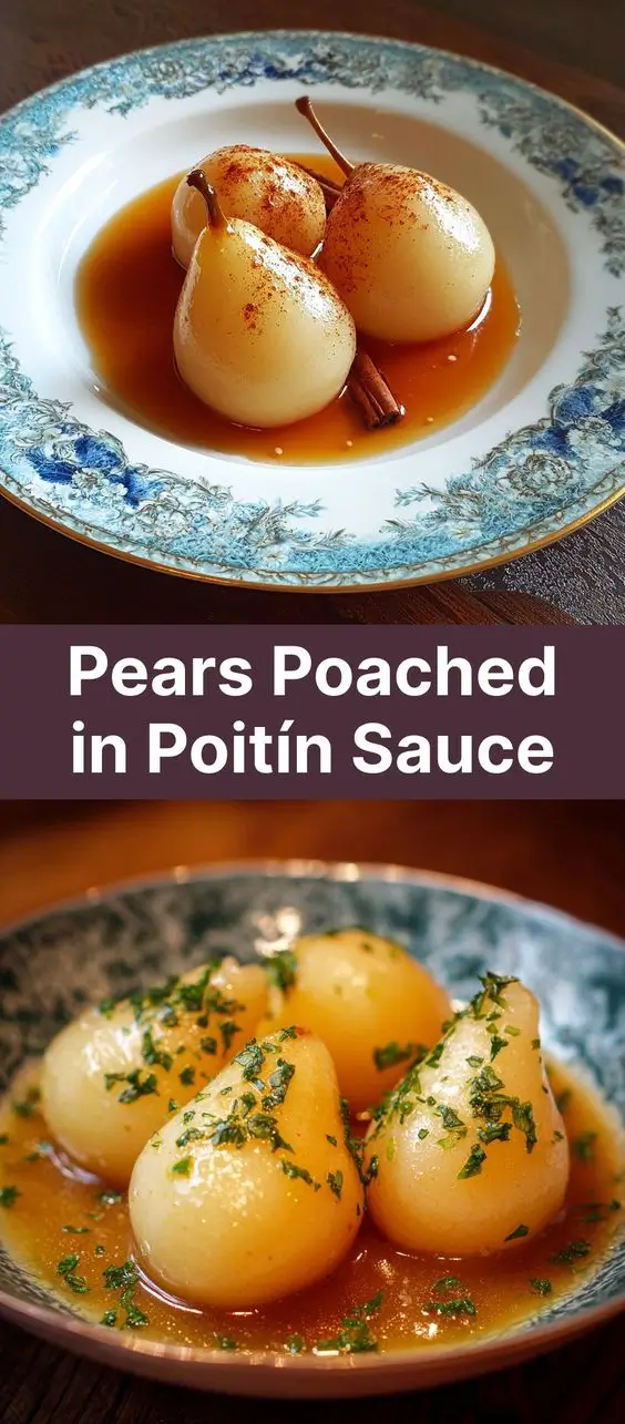 Pears Poached in Poitín Sauce