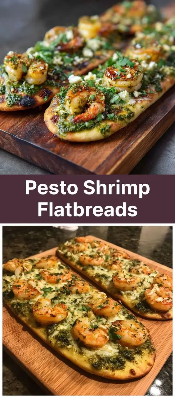 Pesto Shrimp Flatbreads