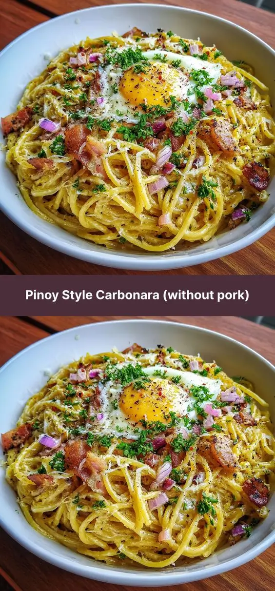 Pinoy Style Carbonara (without pork)