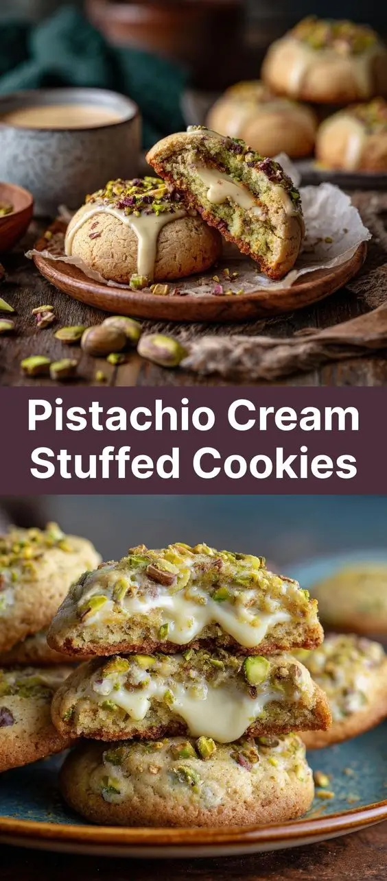Pistachio Cream Stuffed Cookies