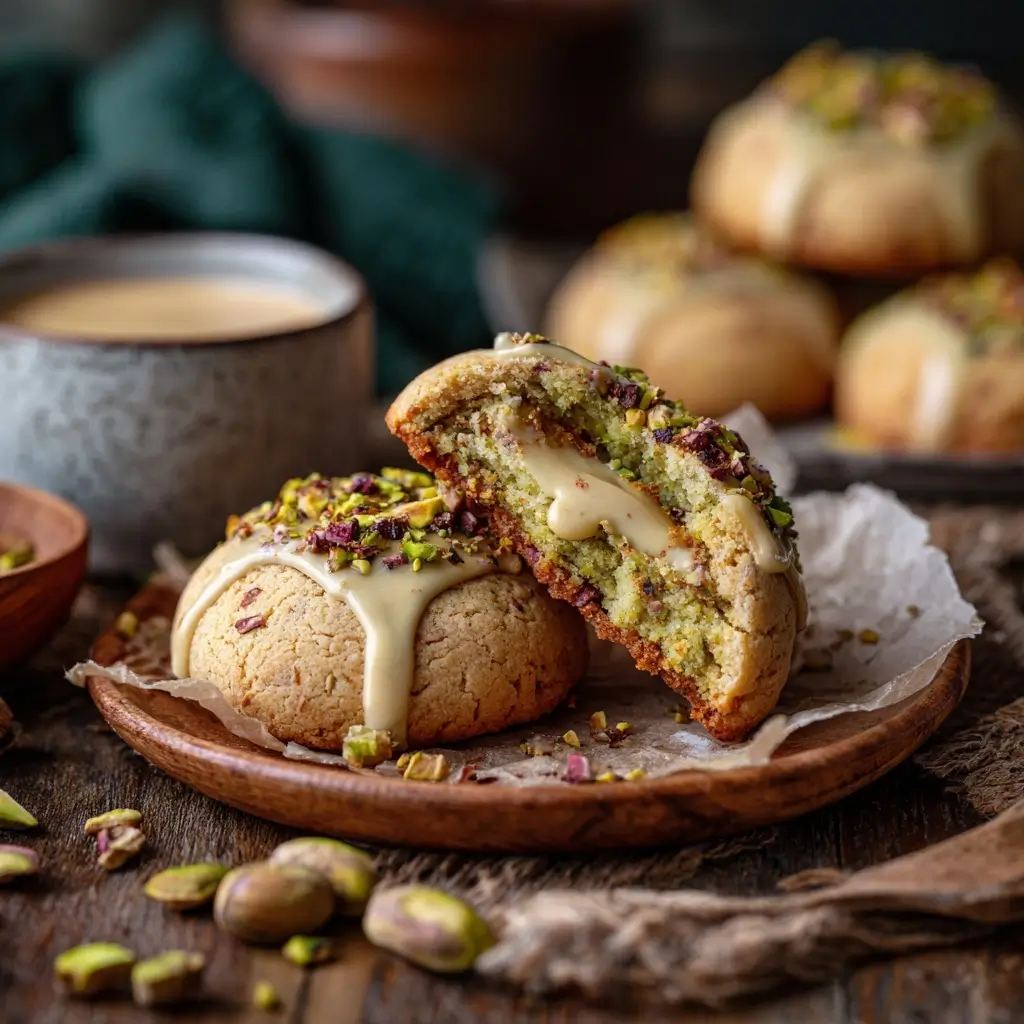 Pistachio Cream Stuffed Cookies