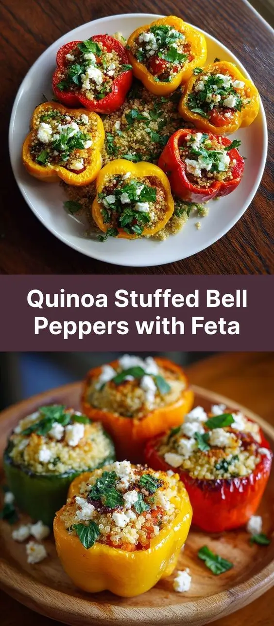 Quinoa Stuffed Bell Peppers with Feta
