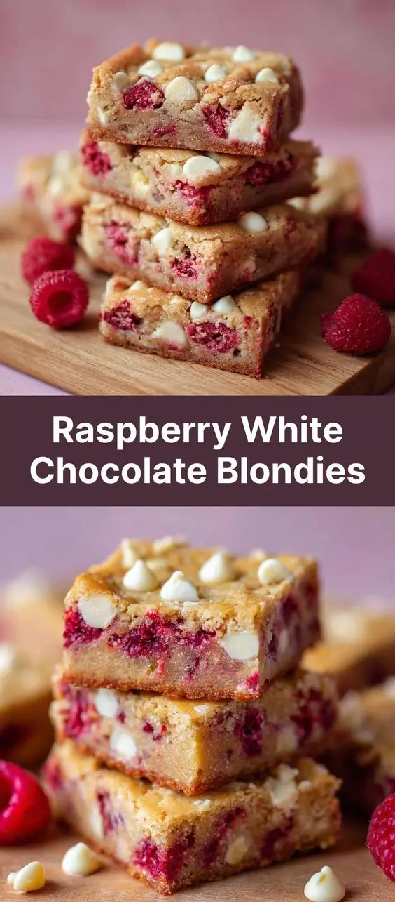 Raspberry White Chocolate Blondies