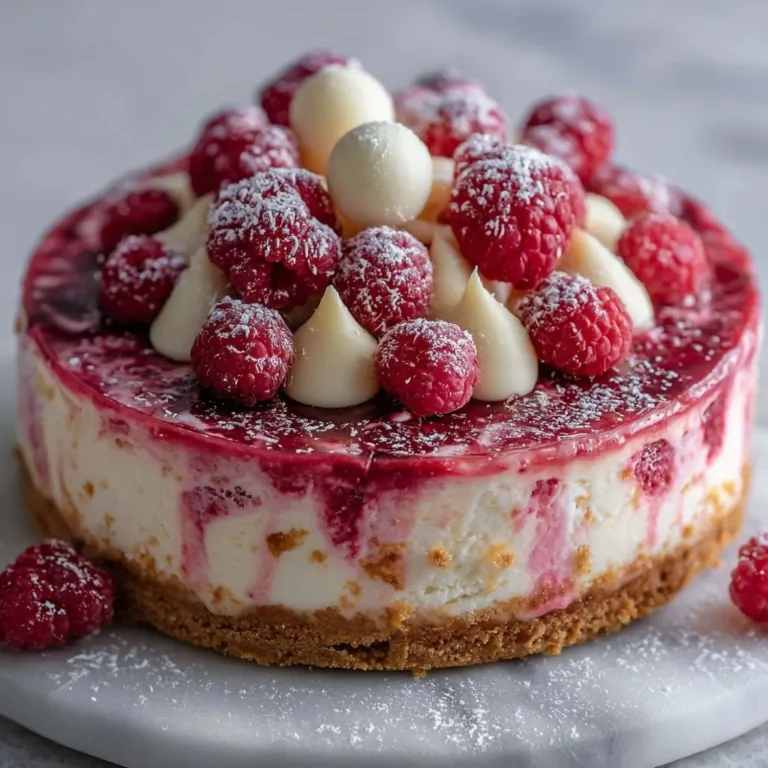 Raspberry White Chocolate Cheesecake