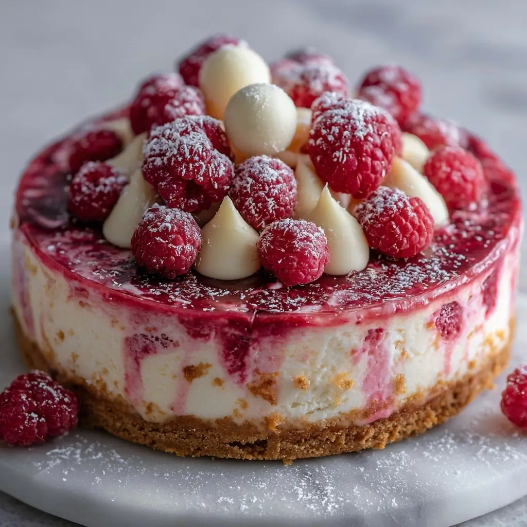 Raspberry White Chocolate Cheesecake