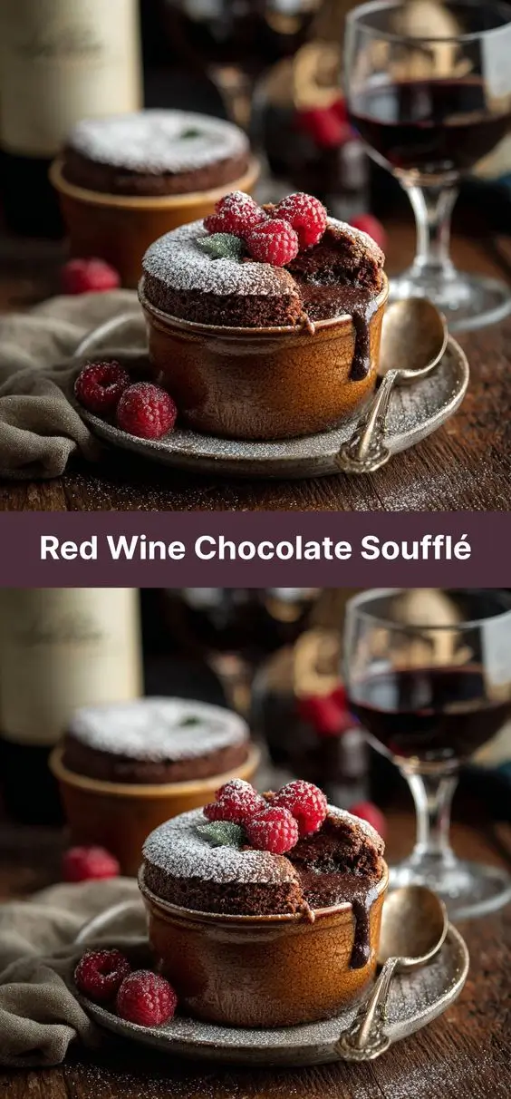 Red Wine Chocolate Soufflé