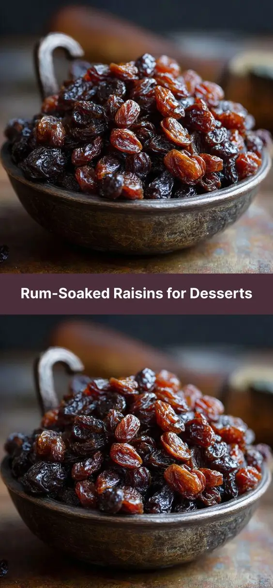 Rum-Soaked Raisins for Desserts