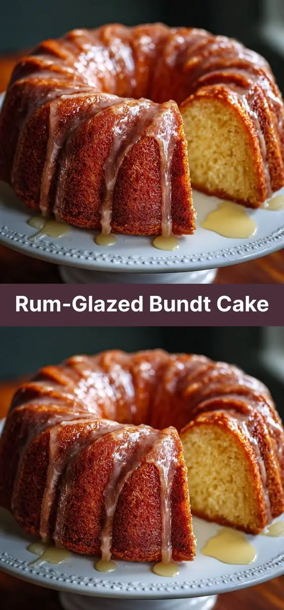 Rum‑Glazed Bundt Cake