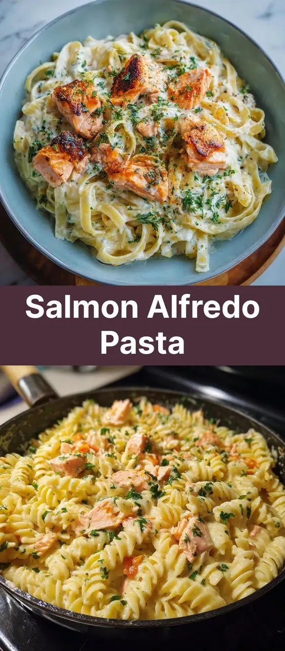 Salmon Alfredo Pasta