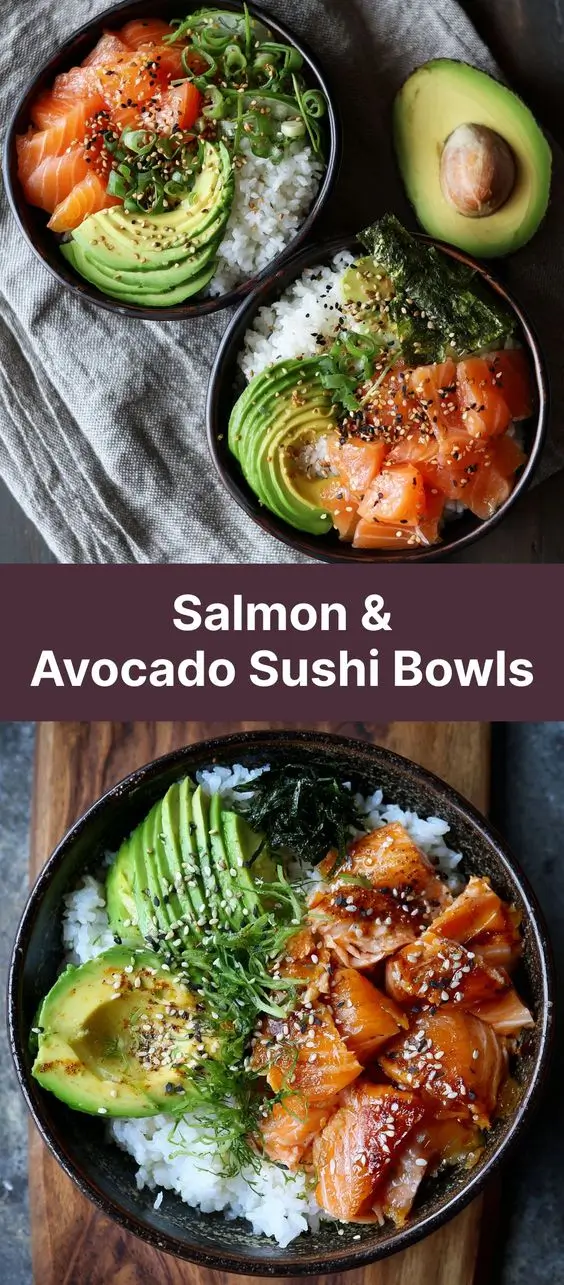 Salmon & Avocado Sushi Bowls