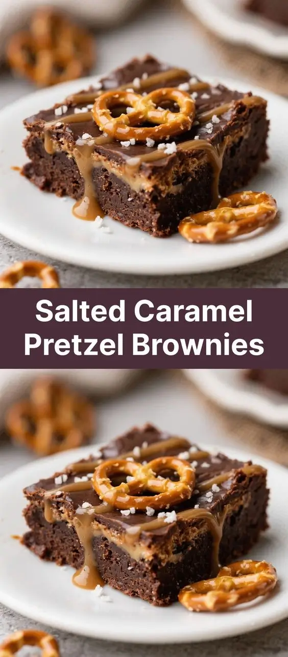 Salted Caramel Pretzel Brownies
