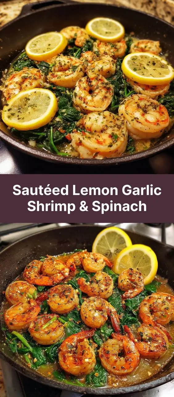 Sautéed Lemon Garlic Shrimp & Spinach
