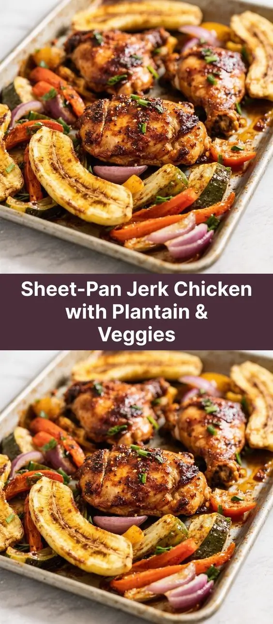 Sheet-Pan Jerk Chicken with Plantain & Veggies