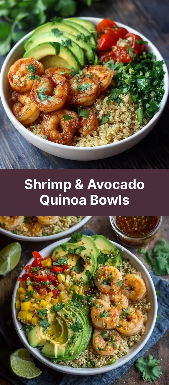 Shrimp & Avocado Quinoa Bowls