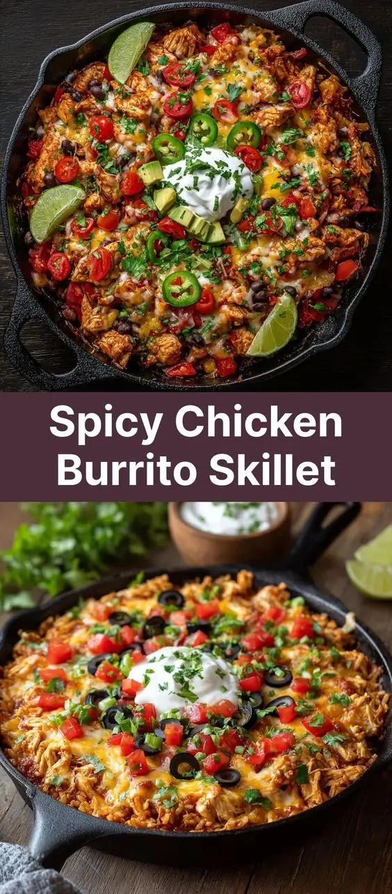 Spicy Chicken Burrito Skillet
