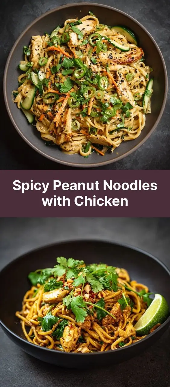 Spicy Peanut Noodles with Chicken