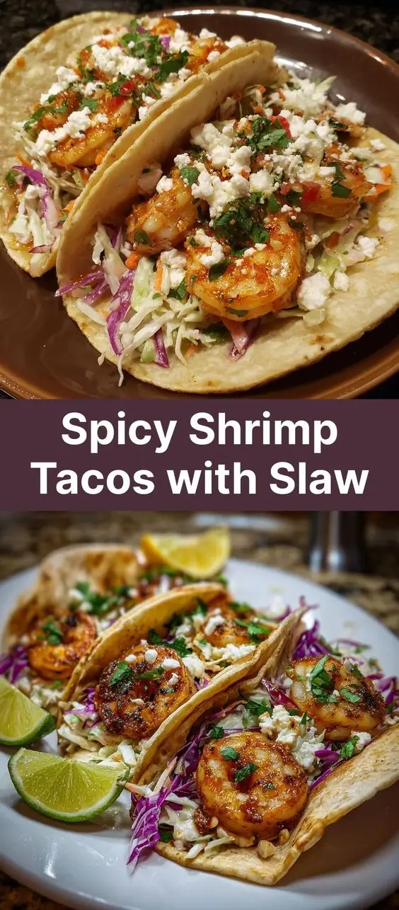 Spicy Shrimp Tacos with Slaw