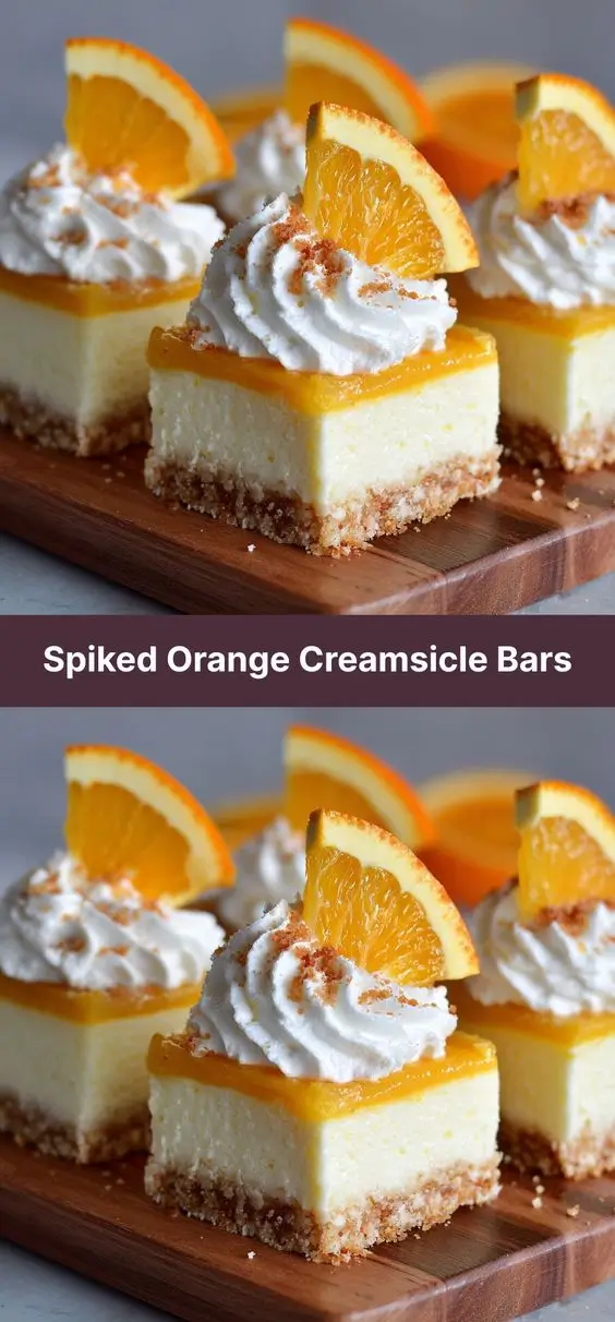 Spiked Orange Creamsicle Bars