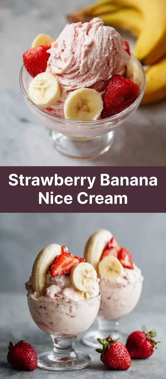 Strawberry Banana Nice Cream