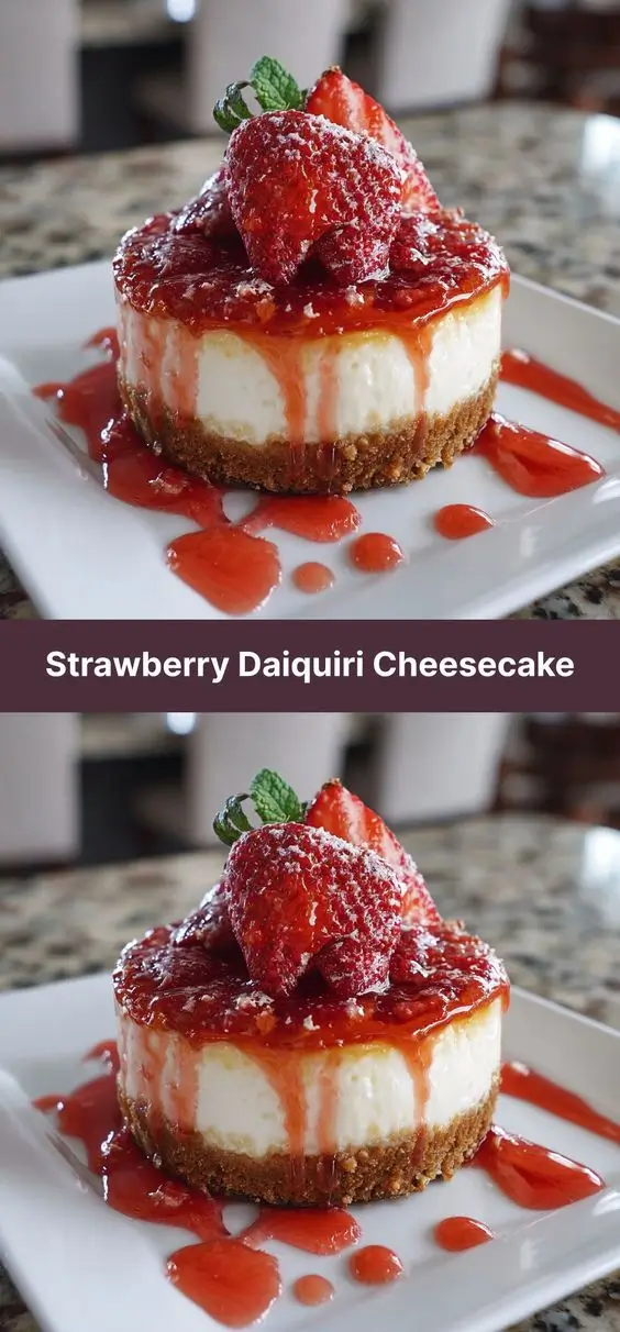 Strawberry Daiquiri Cheesecake