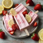 Strawberry Lemon Yogurt Popsicles