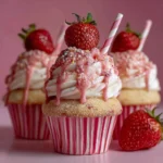Strawberry Milkshake Cupcakes