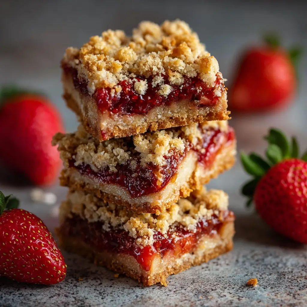 Strawberry Oat Crumble Bars