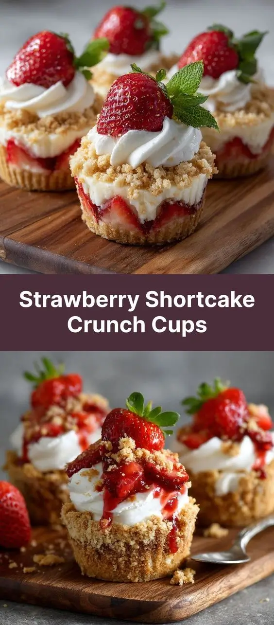 Strawberry Shortcake Crunch Cups